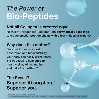 NeoCell Collagen Bio-Peptides Powder 20oz Grassfed Collagen Protein