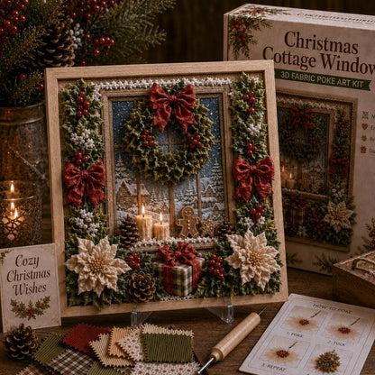 3D Christmas Fabric Poke Art Kit - DIY Snowman Embroidery Artwork, Handmade Holiday Wall Decor Gift for Adults & Beginners