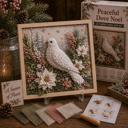 3D Christmas Fabric Poke Art Kit - DIY Snowman Embroidery Artwork, Handmade Holiday Wall Decor Gift for Adults & Beginners