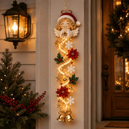 ⏳ Last Day 49% OFF –🎄MerryCascade™ Glowing Christmas Door Hanger | 6 Festive Lighted Designs with Warm Glow, Dimensional Details & Space-Saving Vertical Décor