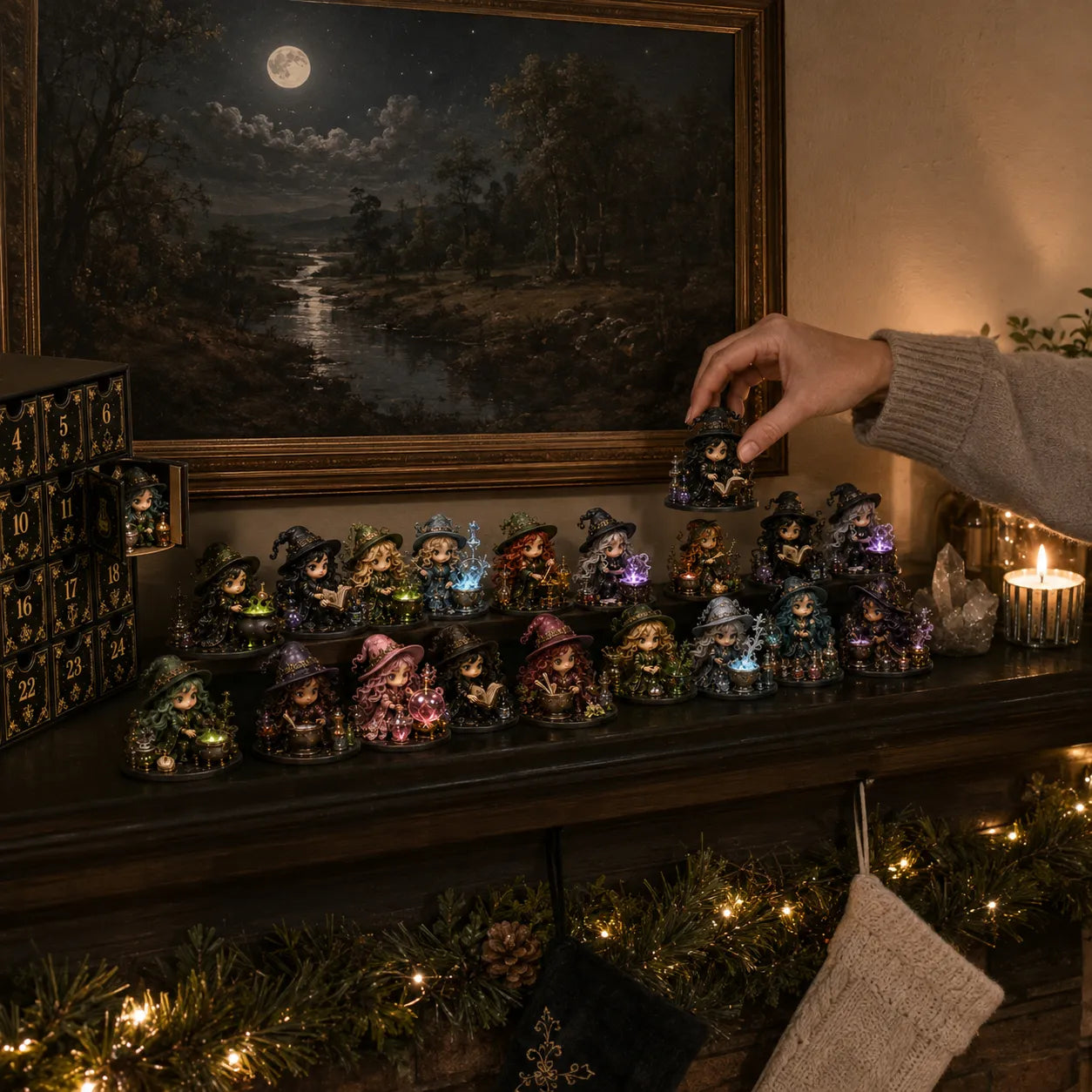 🔮 LAST DAY 49% OFF – 24 Days Of Witchy Surprises Advent Calendar | 24 Unique Collectible Witches with Magical Themes, Mini Figures & Fantasy Display Collection ✨