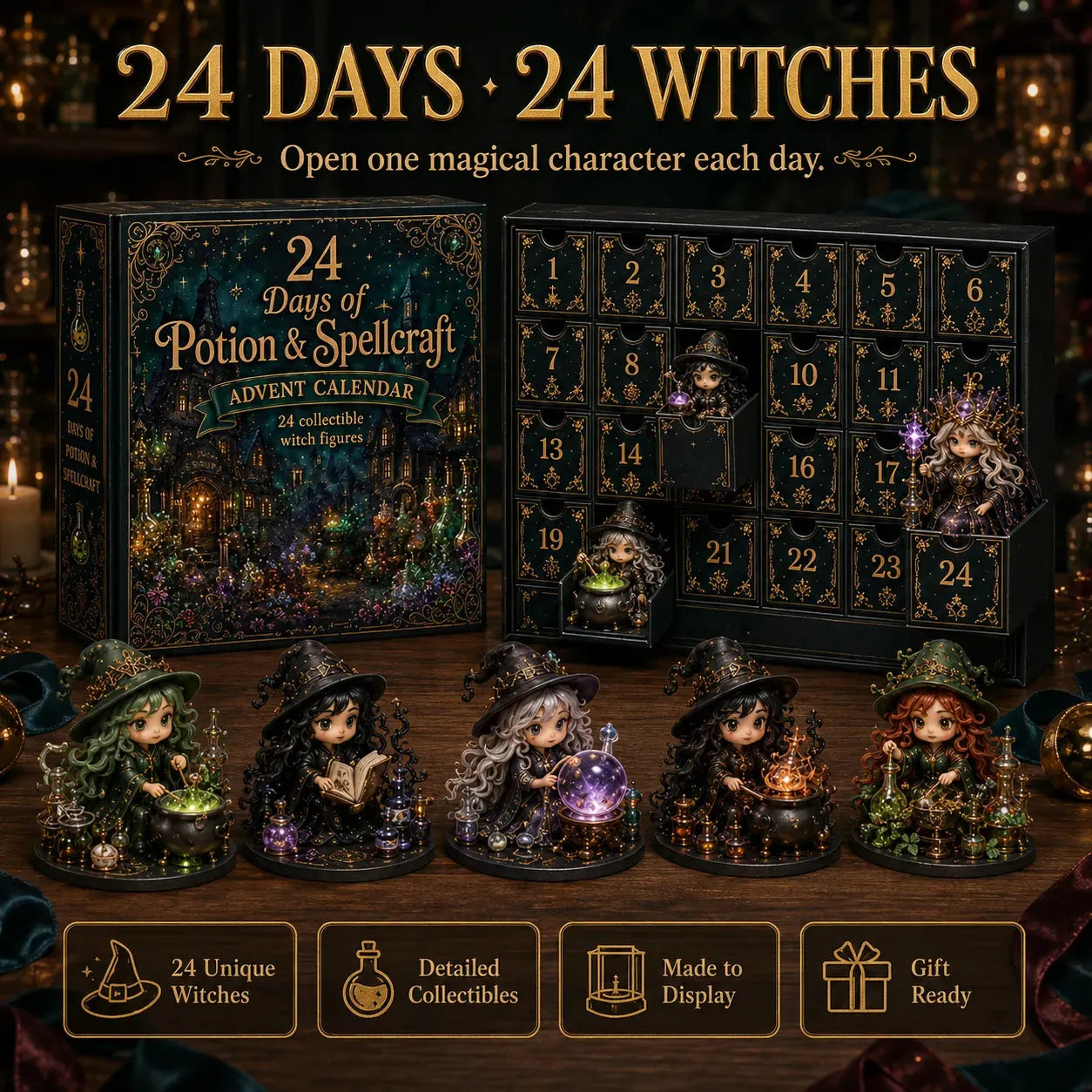 🎈Witchy Advent Calendar 2026 – 24 Days of Magical Collectible Figures | 49% OFF