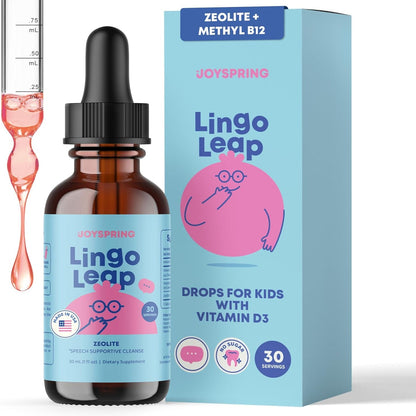 LingoLeap Kids Wellness Formula | Liquid Supplement with Zeolite Clinoptilolite, Methyl B12 & Vitamin D3 | Gentle Daily Support for Ages 3+ | 1 fl oz (30 Servings)