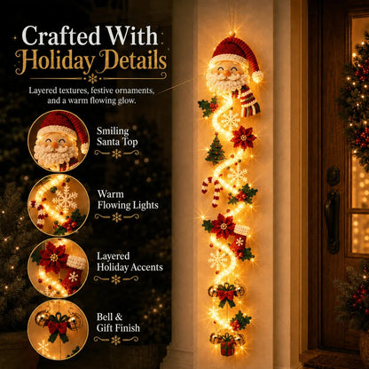 ⏳ Last Day 49% OFF –🎄MerryCascade™ Glowing Christmas Door Hanger | 6 Festive Lighted Designs with Warm Glow, Dimensional Details & Space-Saving Vertical Décor