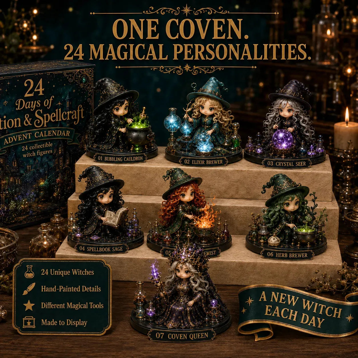 🎈Witchy Advent Calendar 2026 – 24 Days of Magical Collectible Figures | 49% OFF