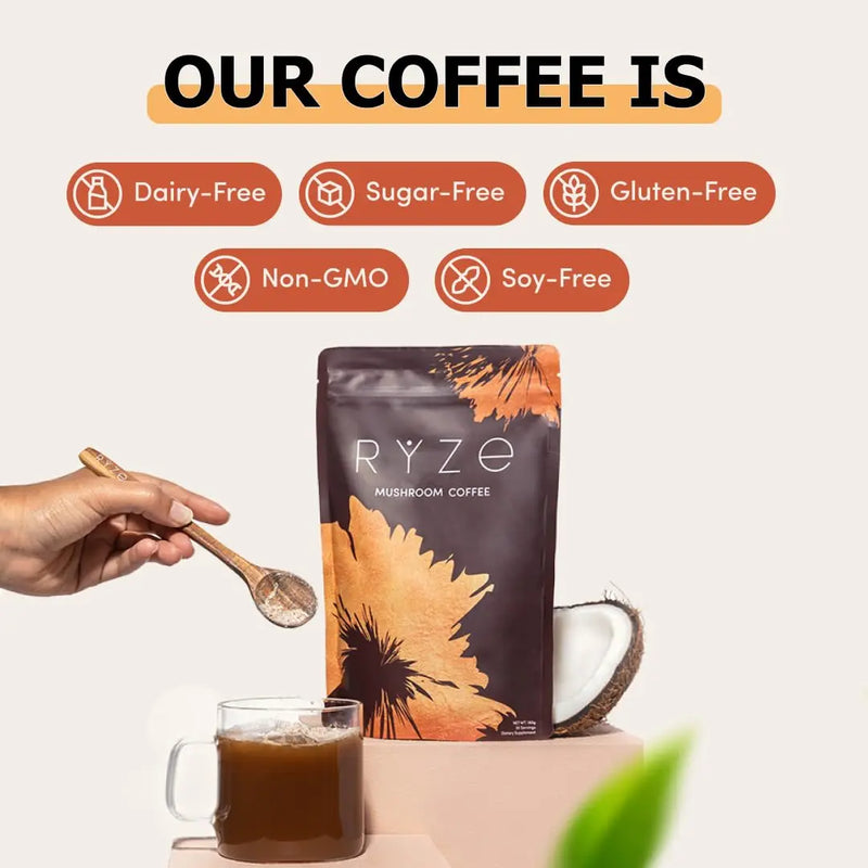 RYZE Organic Mushroom Coffee – Energy & Focus Adaptogenic Blend