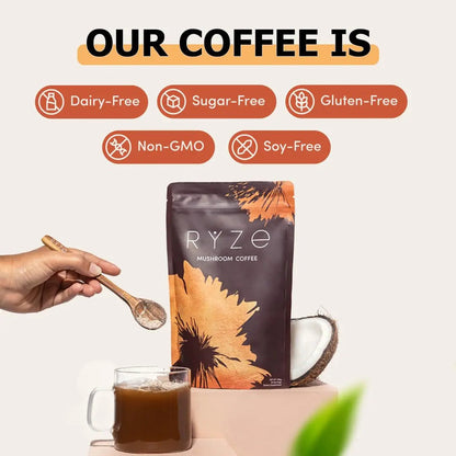 RYZE Organic Mushroom Coffee – Energy & Focus Adaptogenic Blend