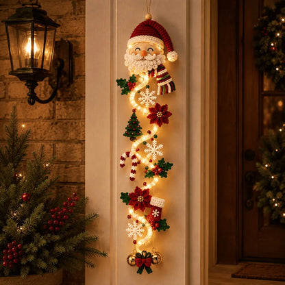 ⏳ Last Day 49% OFF –🎄MerryCascade™ Glowing Christmas Door Hanger | 6 Festive Lighted Designs with Warm Glow, Dimensional Details & Space-Saving Vertical Décor