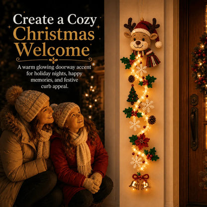 ⏳ Last Day 49% OFF –🎄MerryCascade™ Glowing Christmas Door Hanger | 6 Festive Lighted Designs with Warm Glow, Dimensional Details & Space-Saving Vertical Décor
