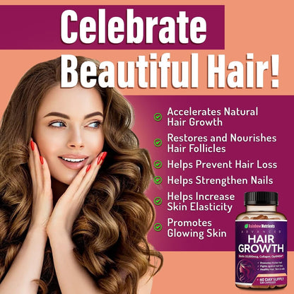 Hair Growth Vitamins for Women | Biotin 10,000Mcg, Collagen, Patented Optimsm®.